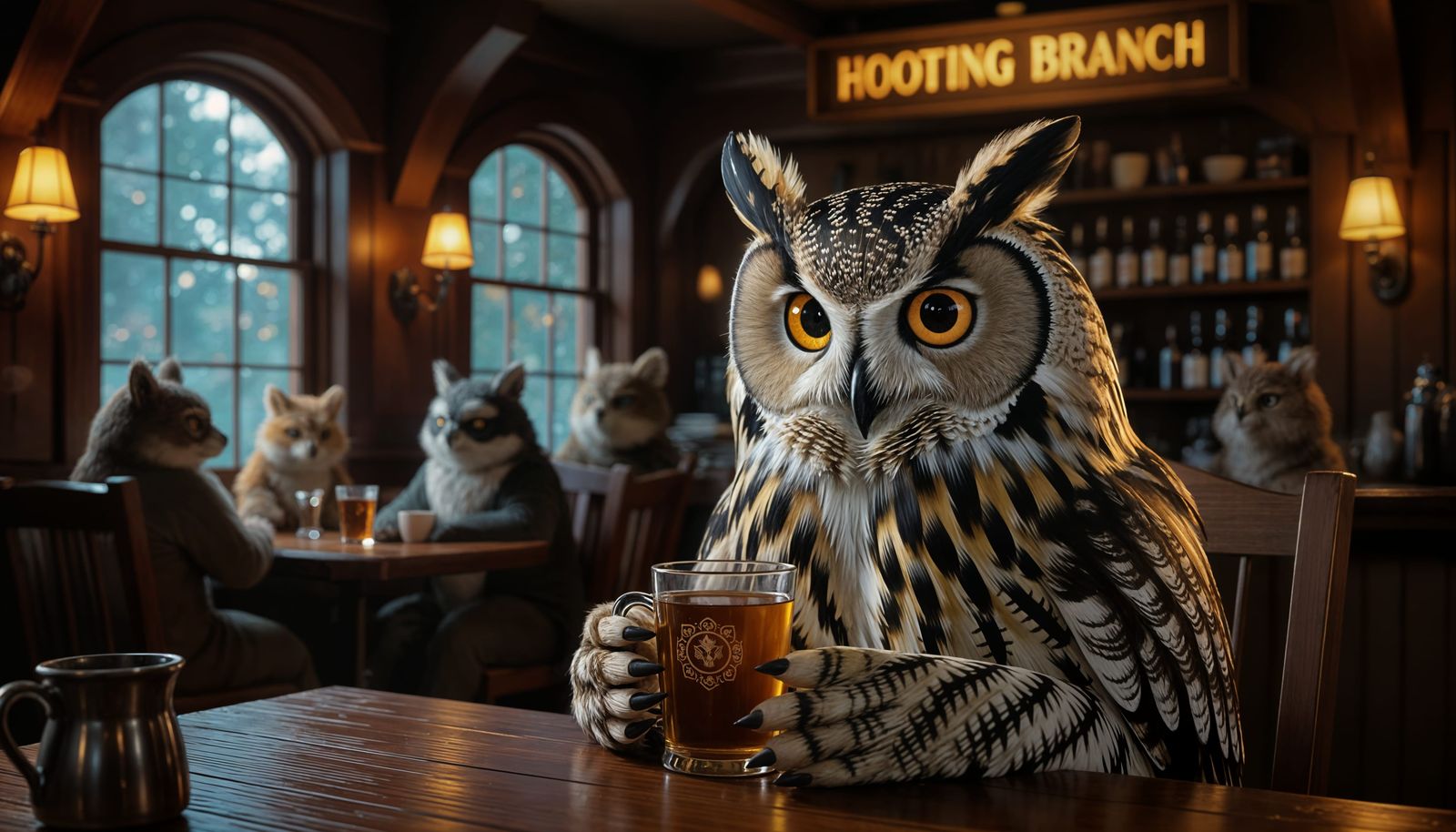 Anthropomorphic Owl at Forest Tavern