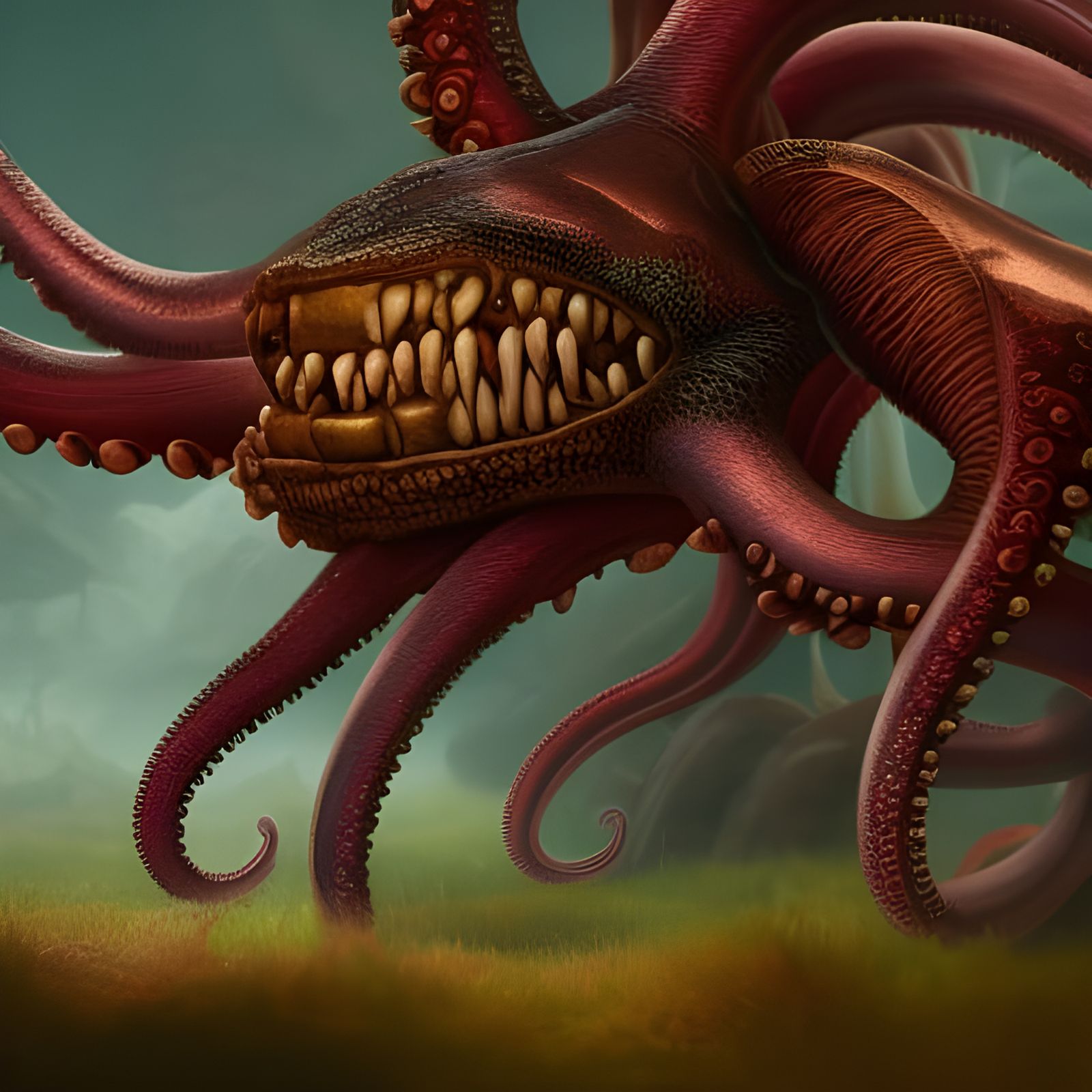 Siamese Sheep with Tentacles: Fantasy Concept Art