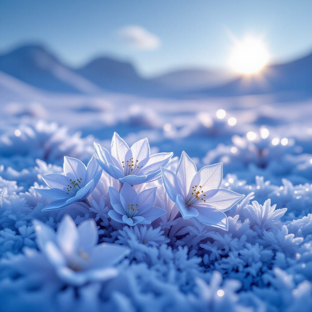 Alien Planet Ice Flowers in Macro Photography