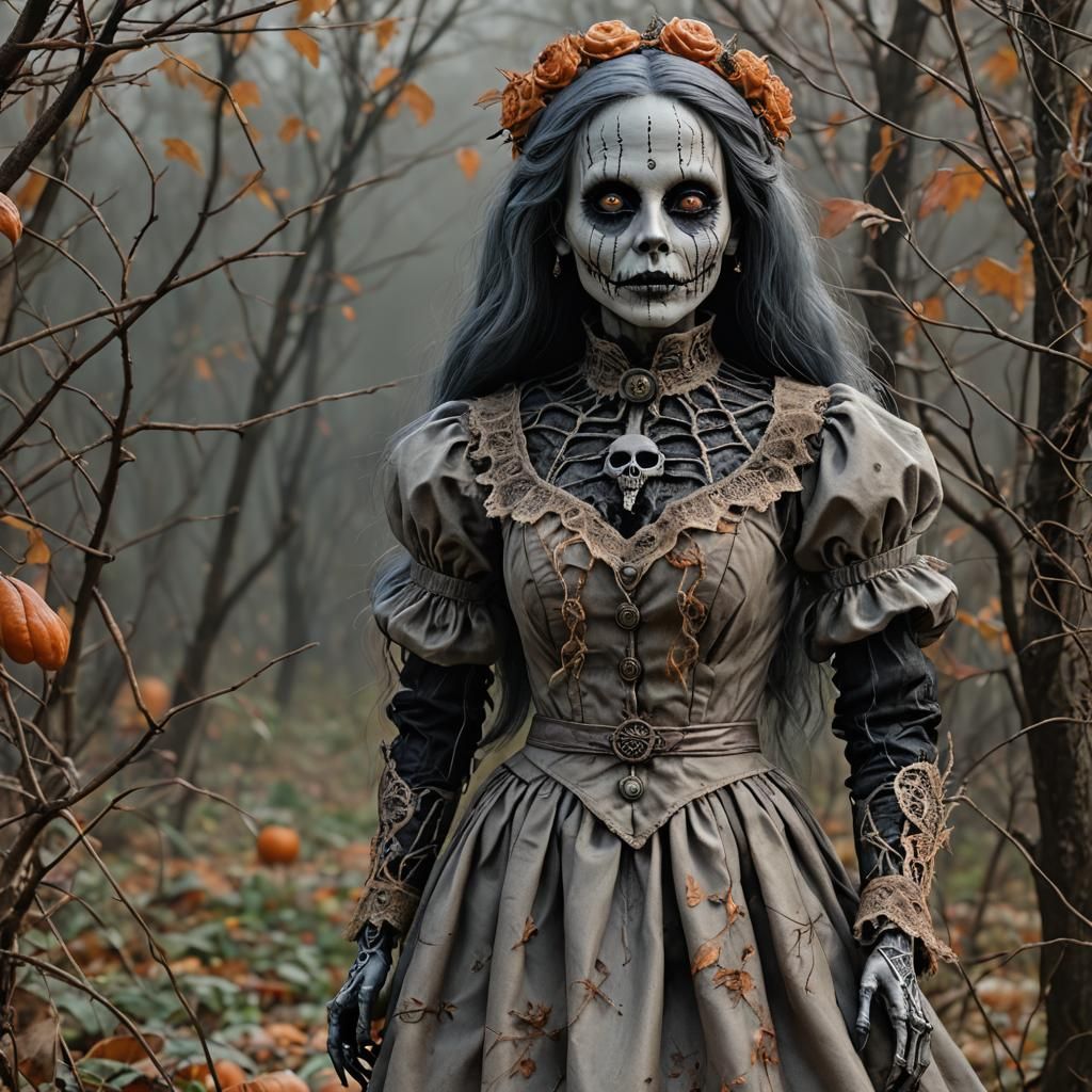 Hyper-Realistic Living Dead Doll in Pastel Witchcore