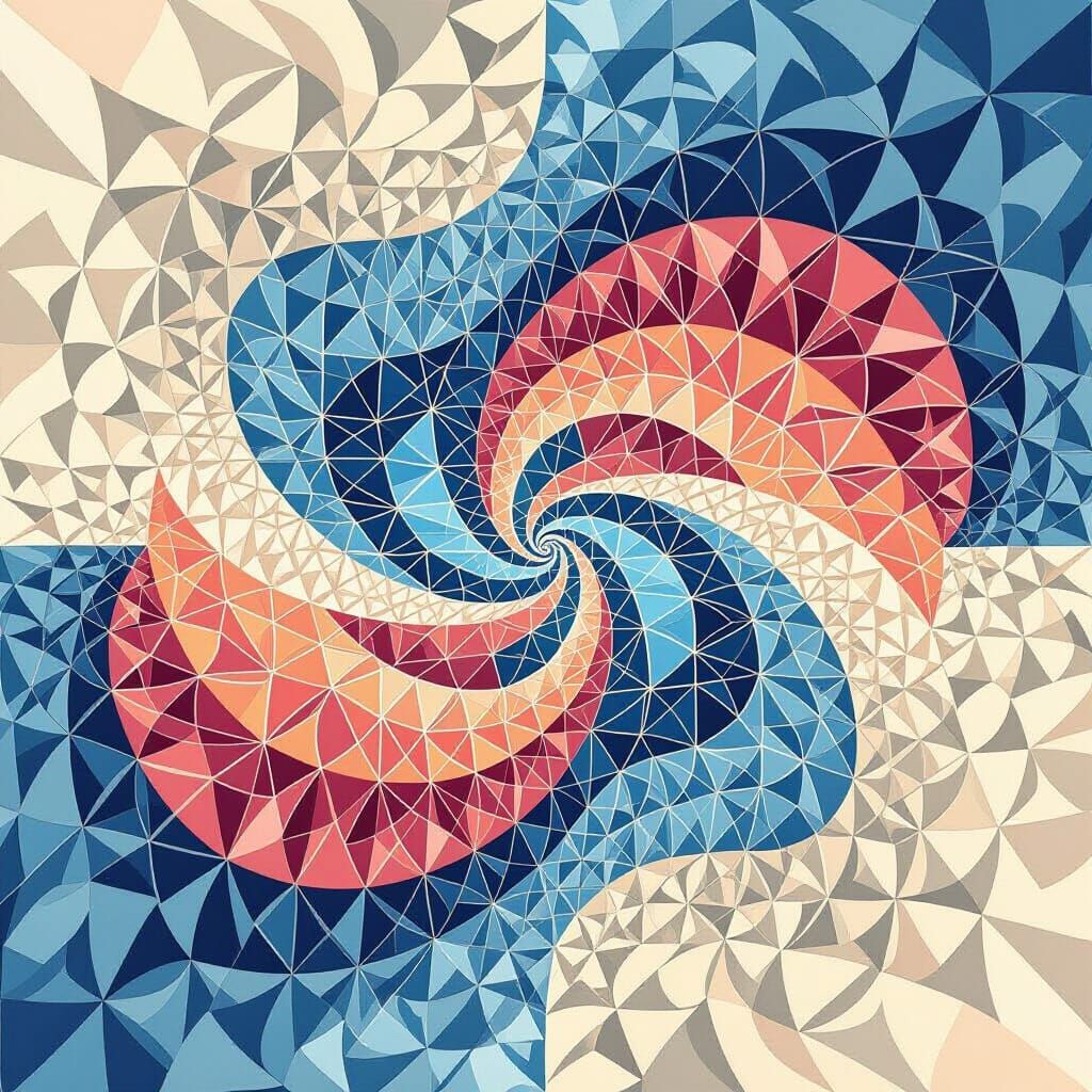 Abstract Vector Fractal Wave Function with 3D Shading