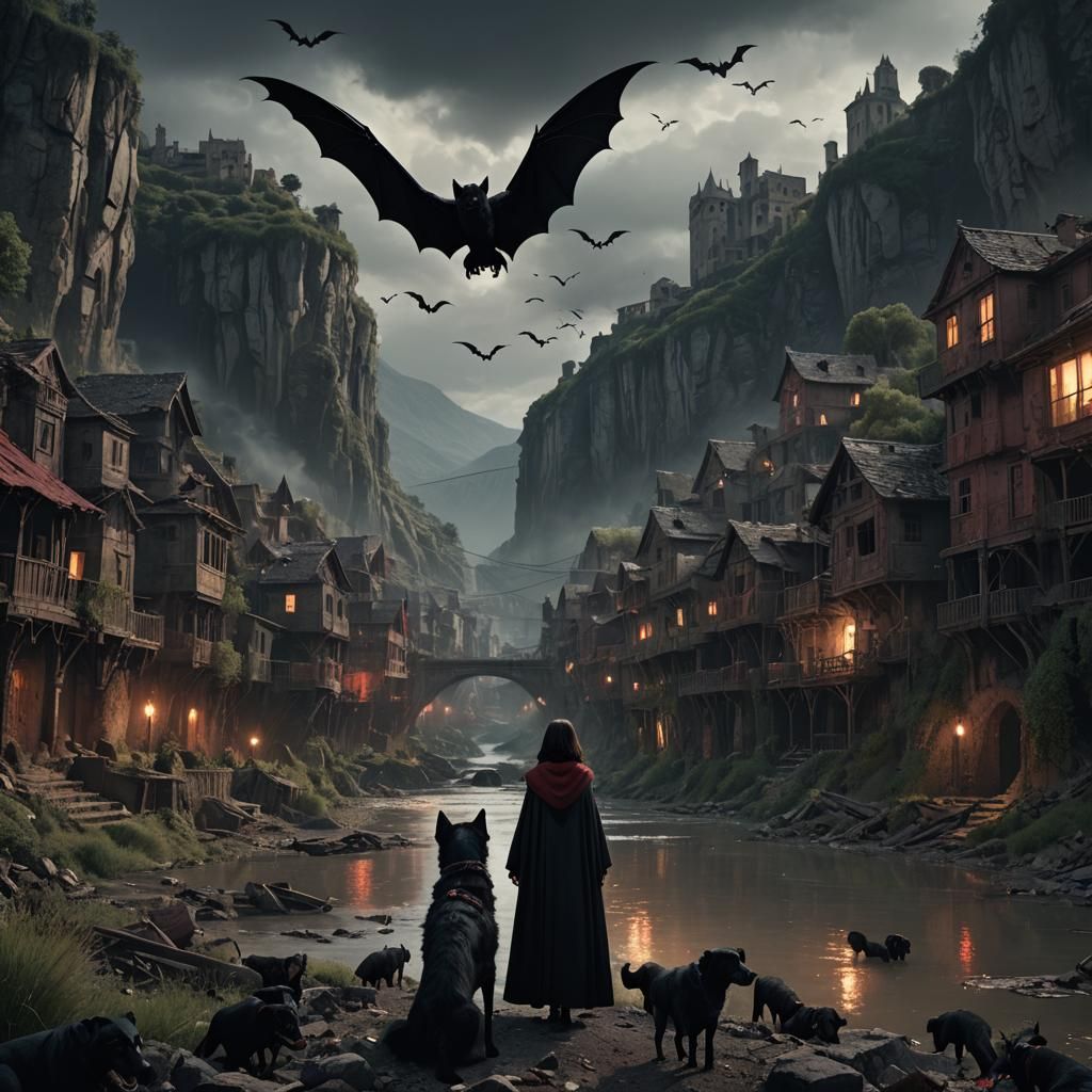 Mystical Abandoned City at Midnight: Digital Matte Painting