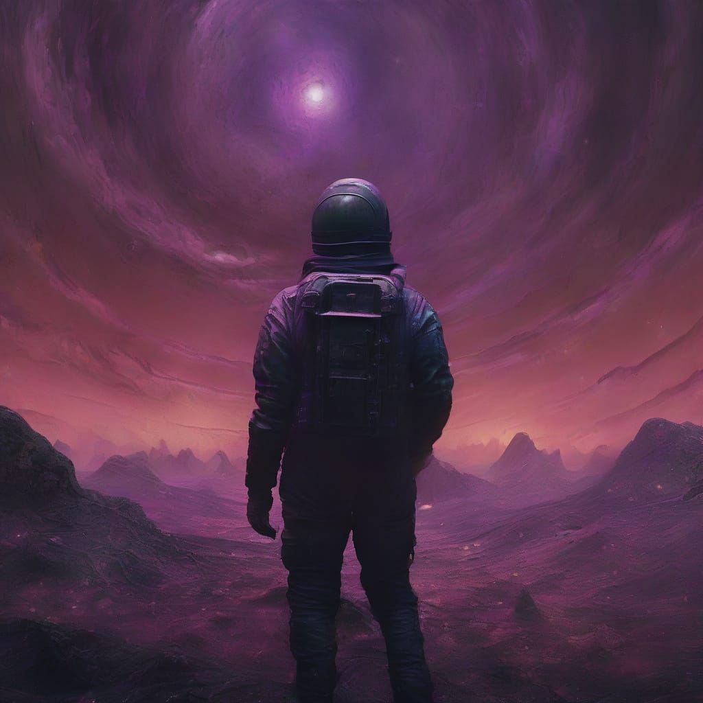 Cosmic Horror Astronaut in Nebula, Eldritch Eye Reflection