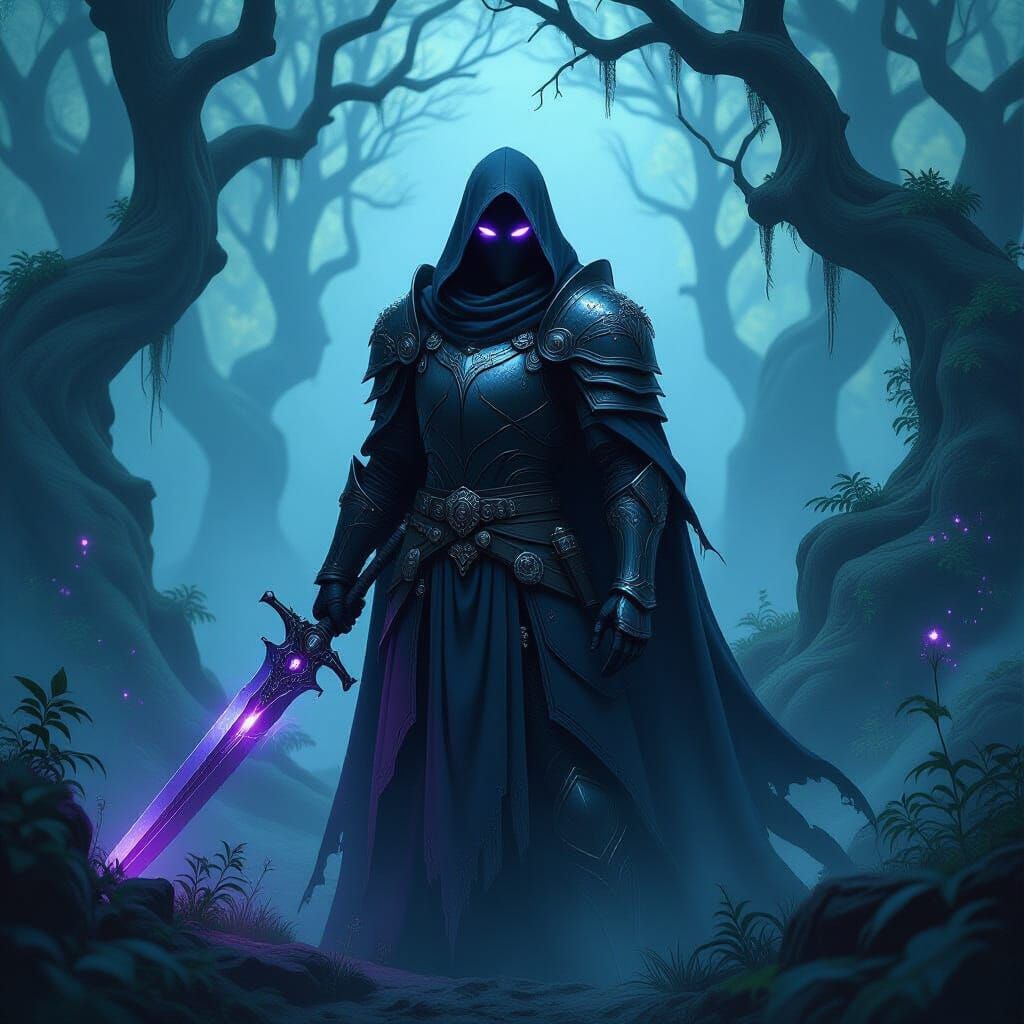 Ethereal Spectral Knight in Shadowfell Mist