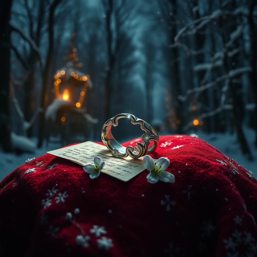 Luminescent Elven Ring on Winter Blanket