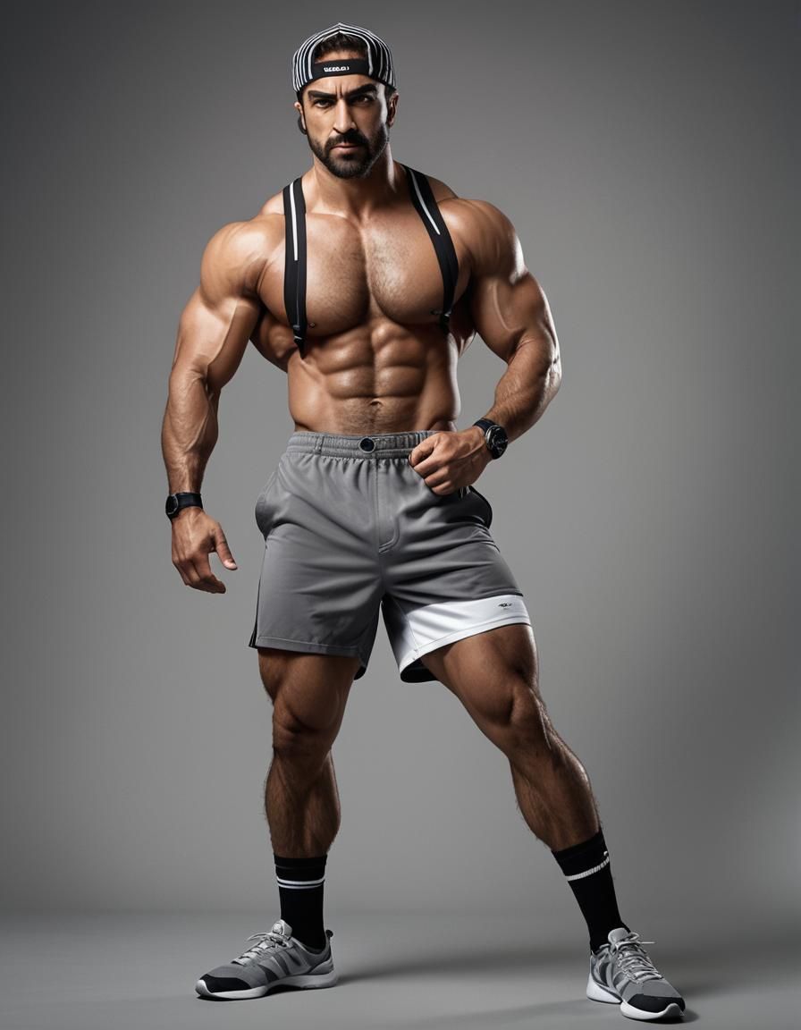 Muscular Turkish Bodybuilder in Herculean Pose