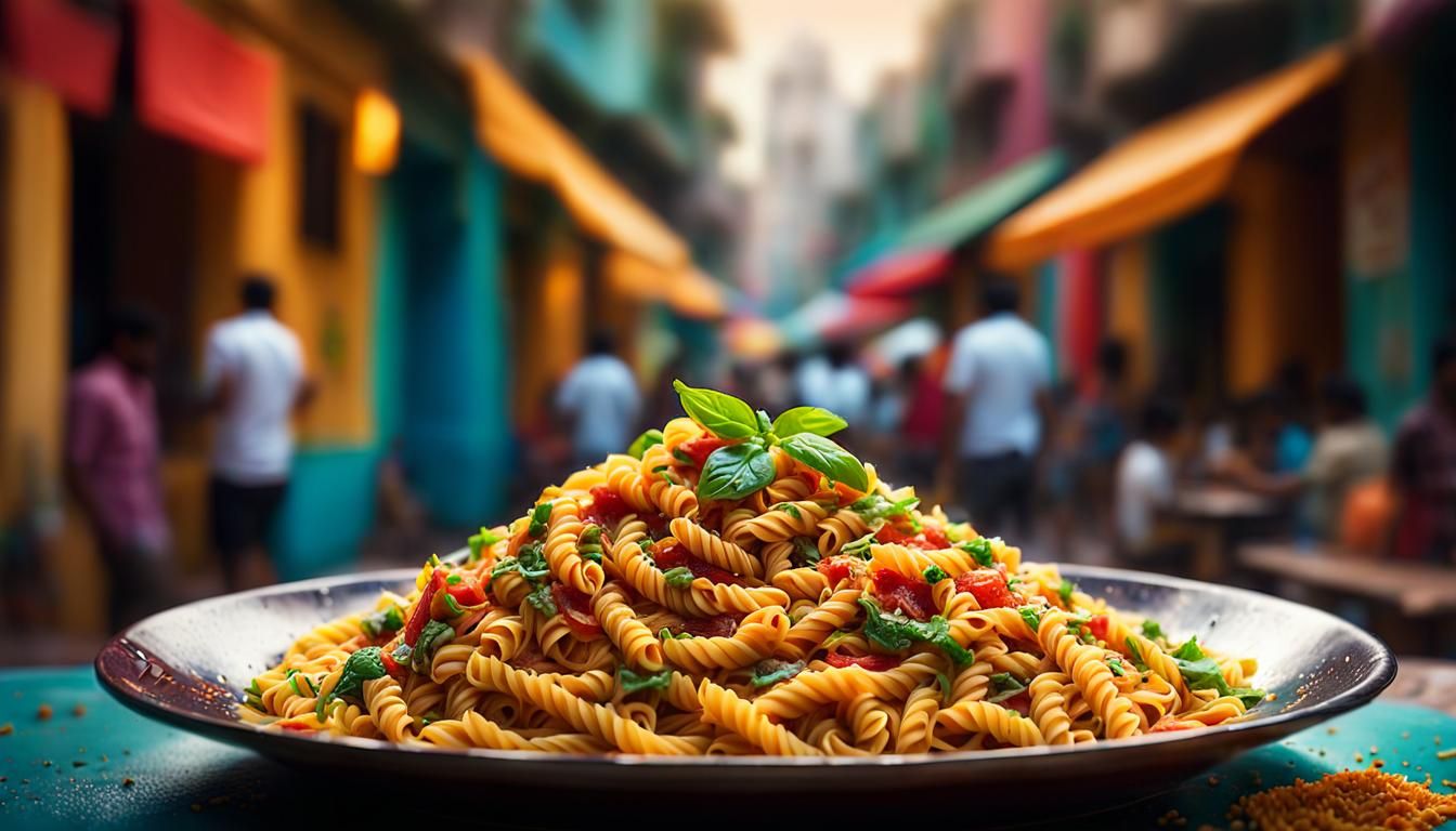 Pasta made in Indian street style