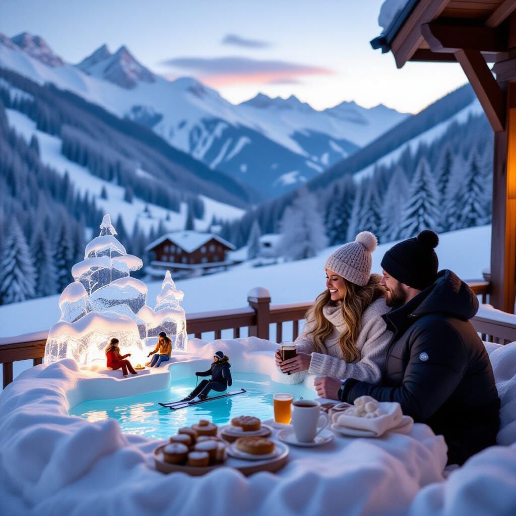 Couple's Romantic Swiss Alps Getaway with Ice Sculpture