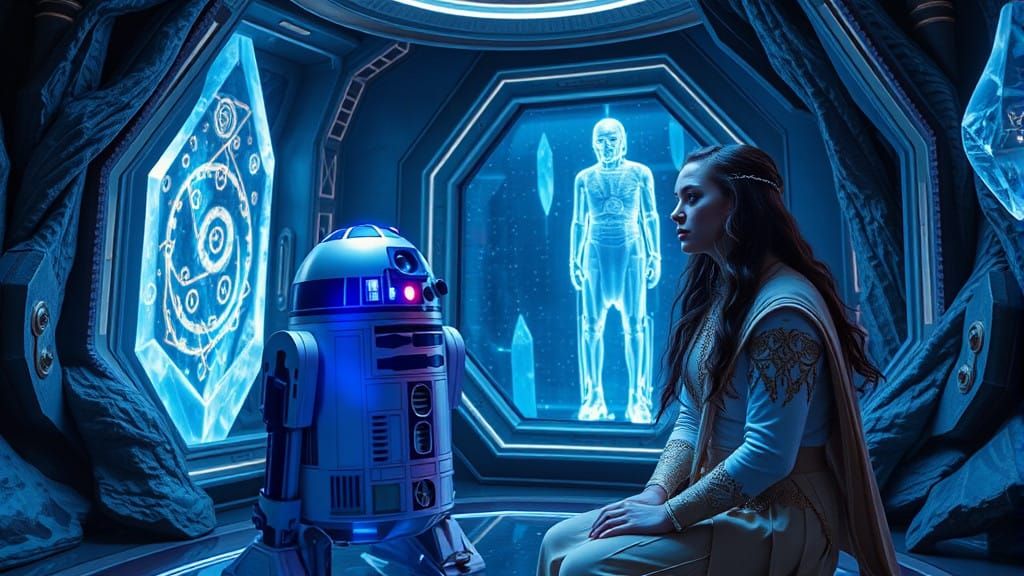 Galactic Icons in a Neon-Lit Holochron