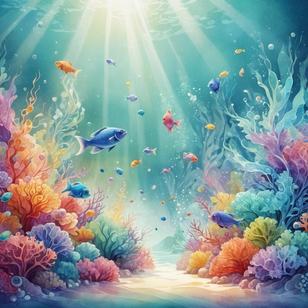 Pixar Style Undersea Life in Vibrant Colors