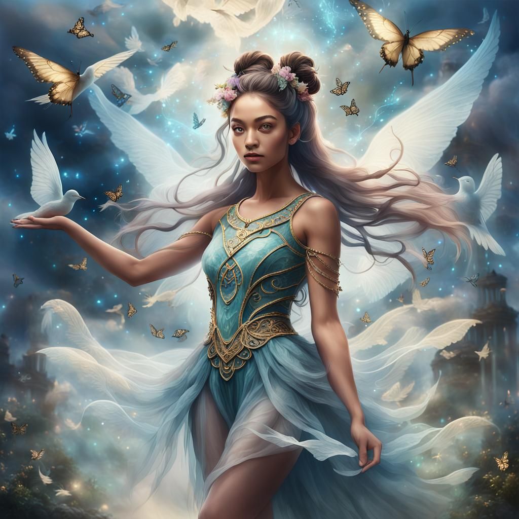 Goddess of Sky Sanctuary in Fantasy Dream Art