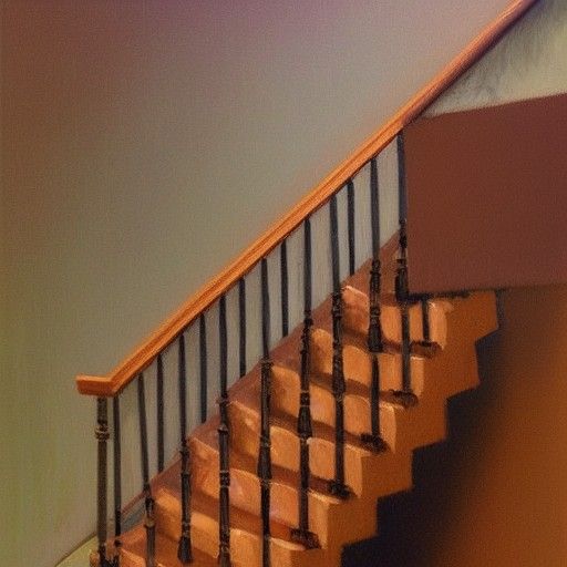 Realistic Oil Painting of a Grand Staircase