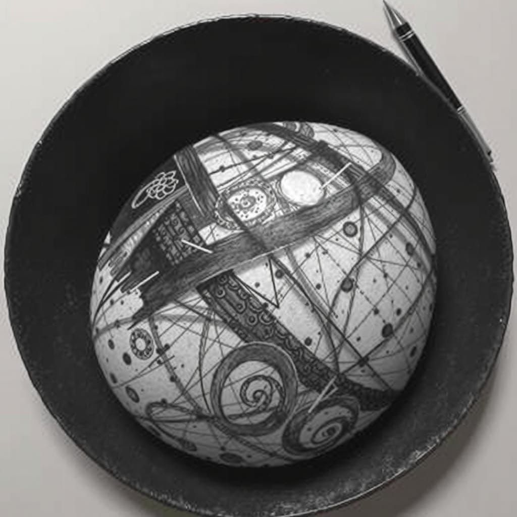 Stark Black and White Zentangle Easter Egg Art