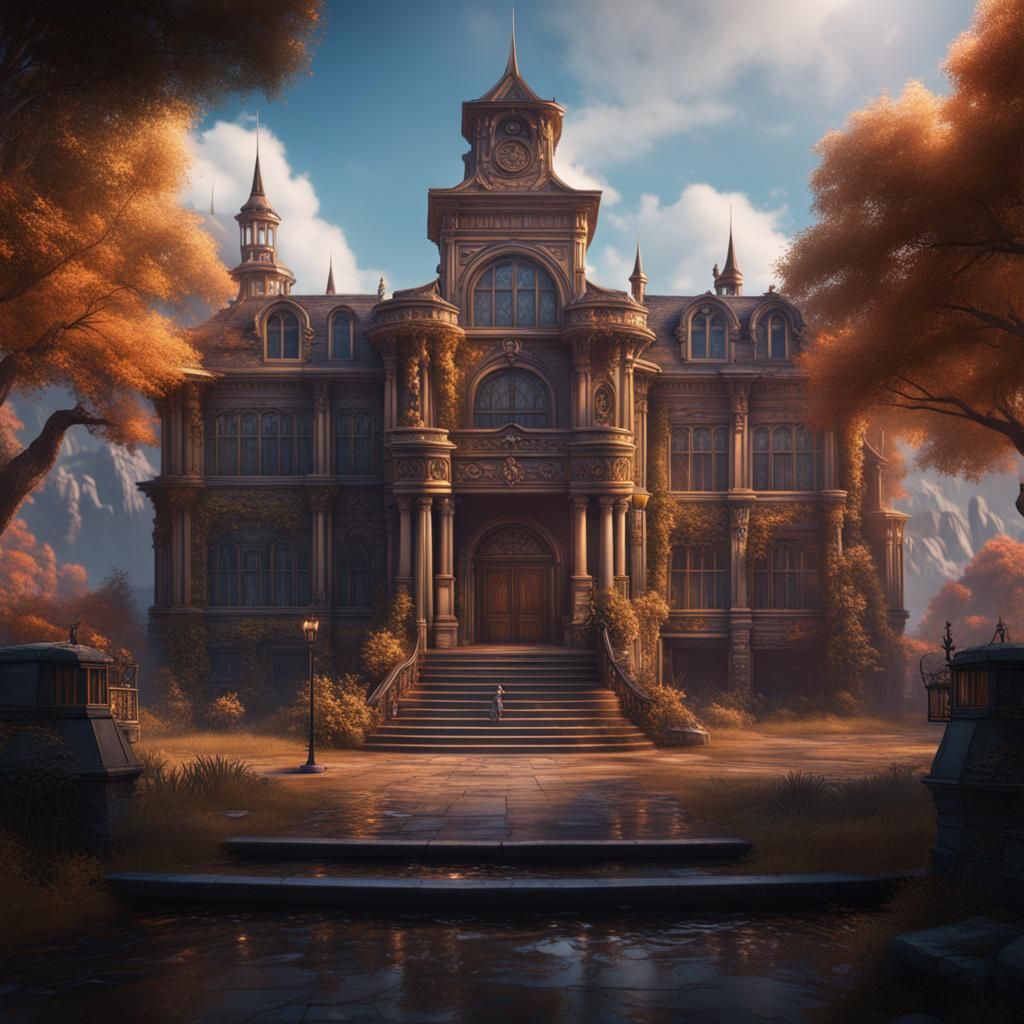 Fantastical School Concept Art in Deep Color
