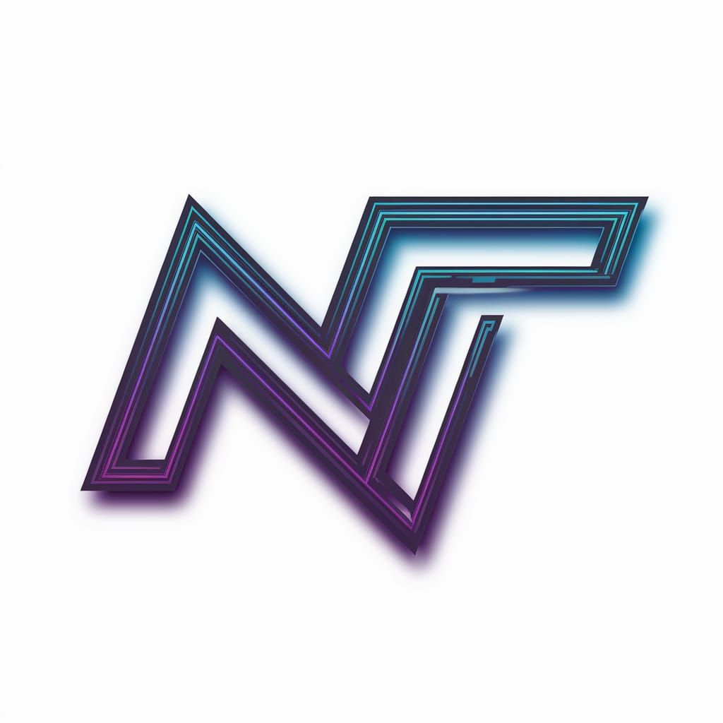 Modern Minimalist Logo Design with Neon Initials