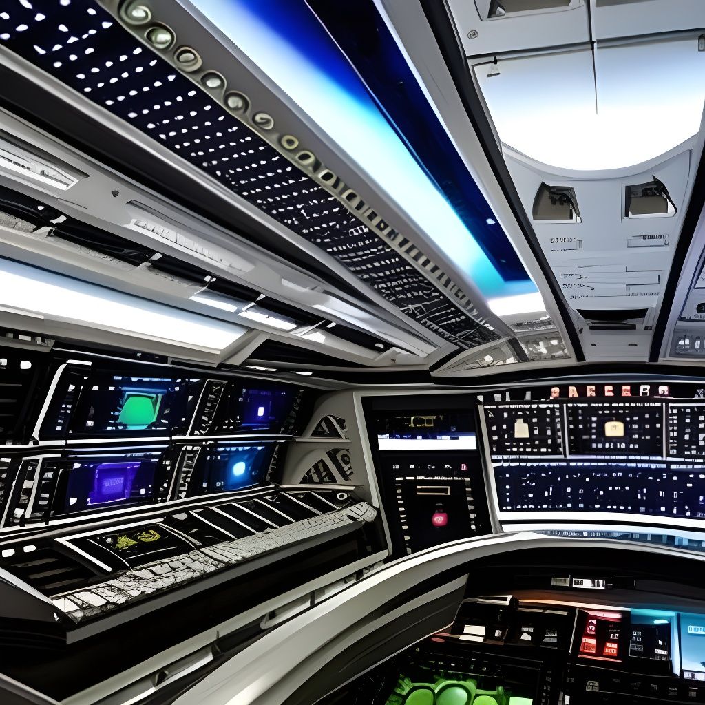 Detailed Space Command Panel in Comic Book Style