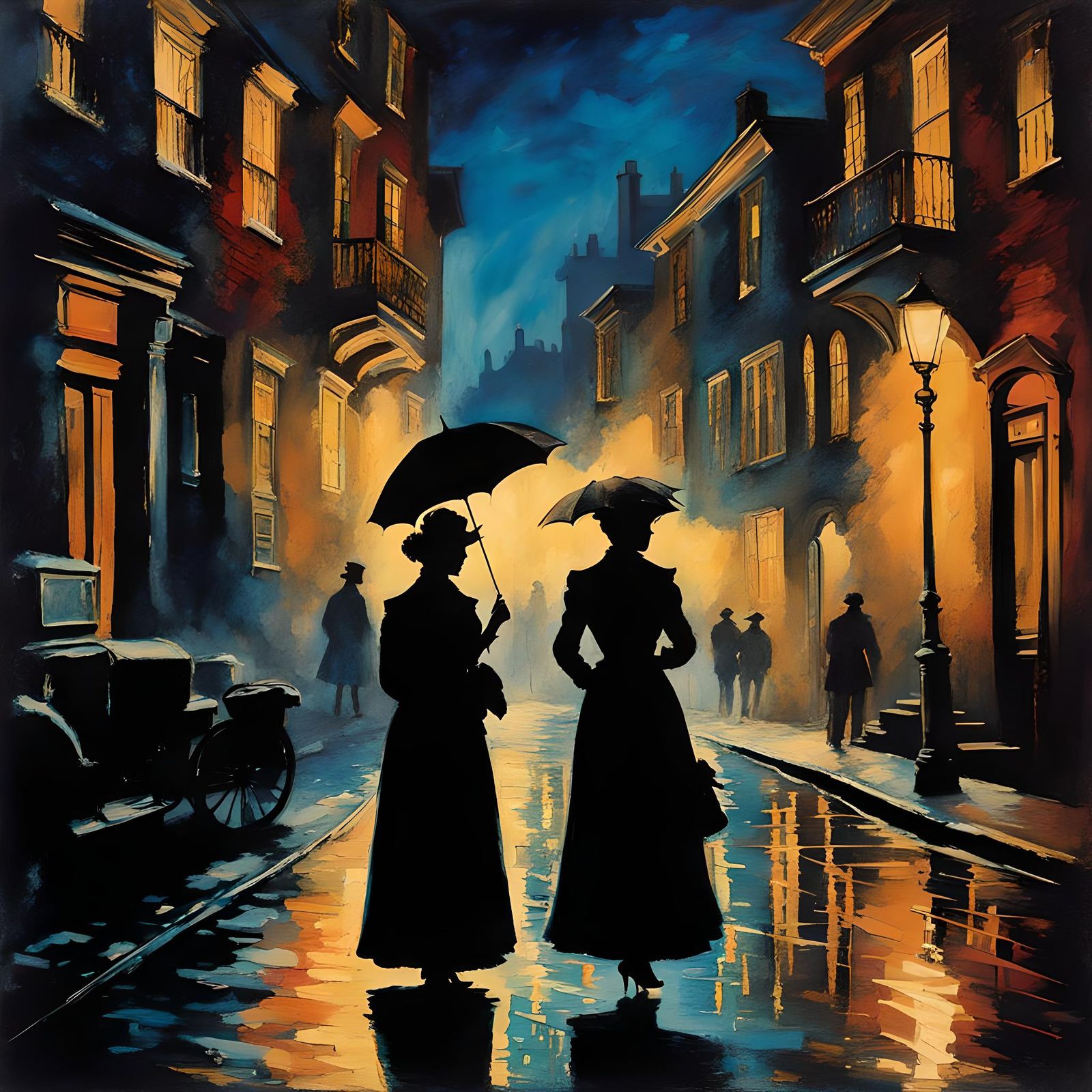 Woman's Silhouette in Film Noir Style