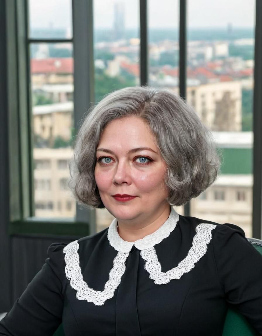 Businesswoman Portrait in Dark Green Armchair