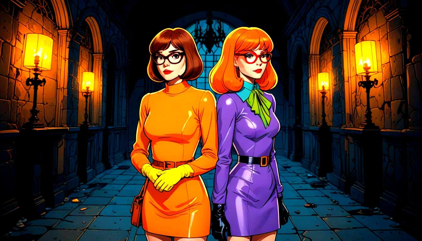 Velma Dinkley and Daphne Blake in a Haunted Castle