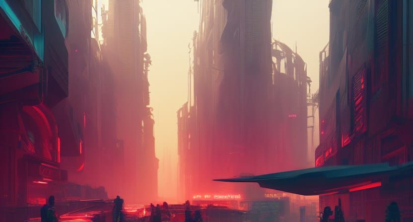 Cyberpunk Egyptian City Concept Art