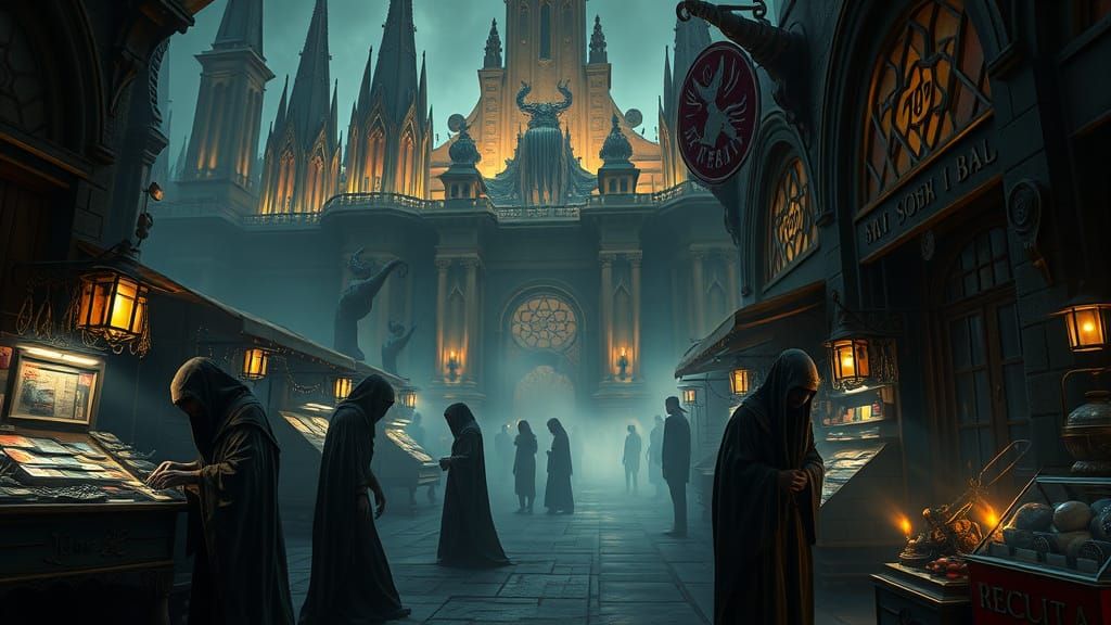 A gothic alien night market