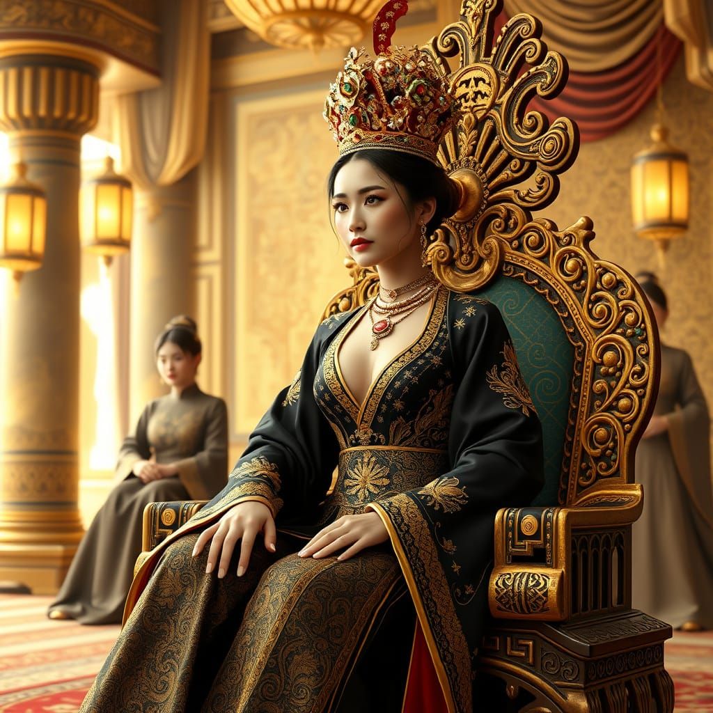 Beautiful Harem Queen in Ancient Chinese Palace, 8K Realism