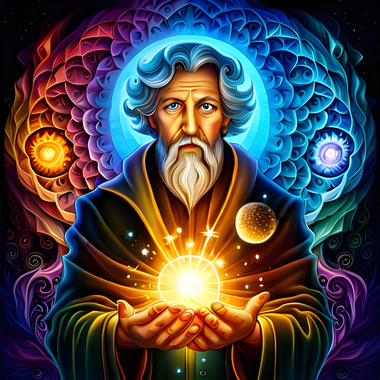 Stained Glass Wizard in Fractal Fantasy