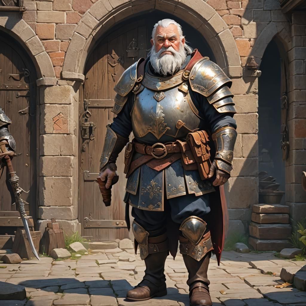 Ornate Dwarven Walking Cane in Decorative Wood