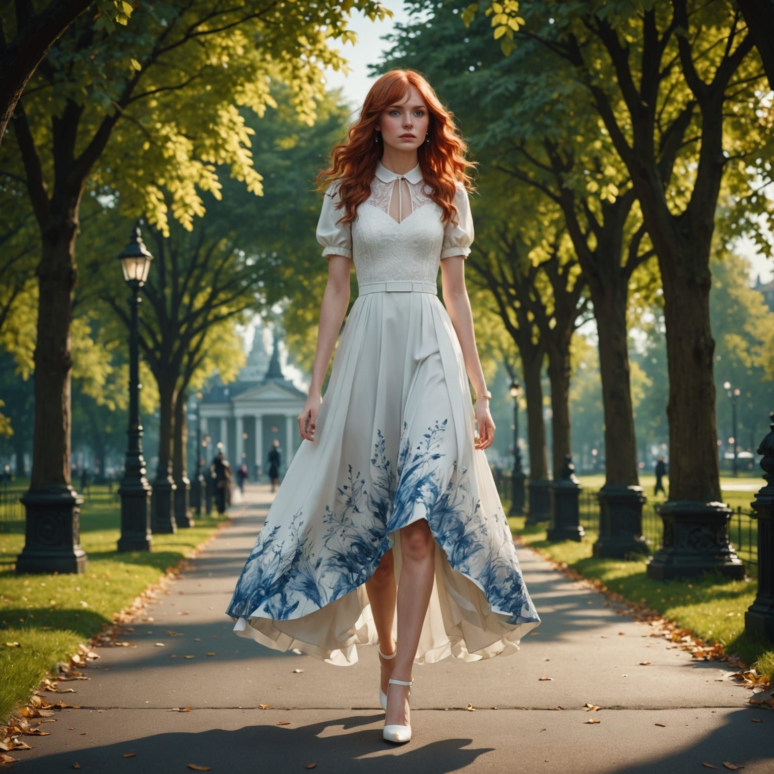 Fantastical Park Stroll in Detailed Matte Painting