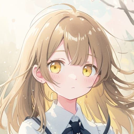 Apathetic Anime Watercolor Portrait