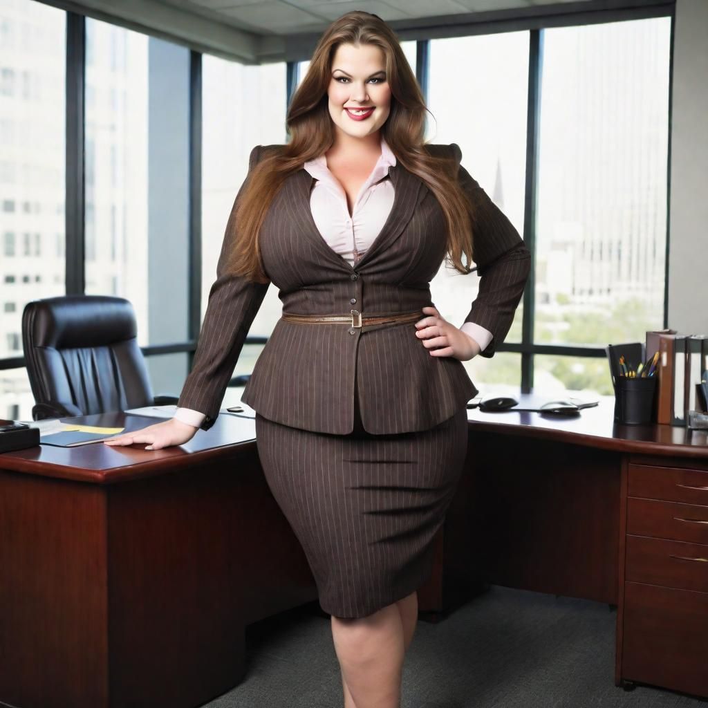 Curvy Executive in Office as Modern Witch