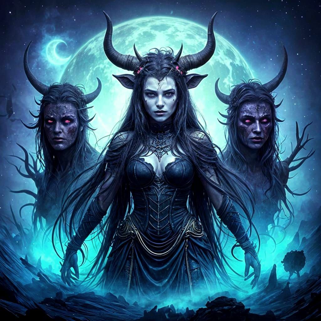 Otherworldly Horned Goddess of Horror