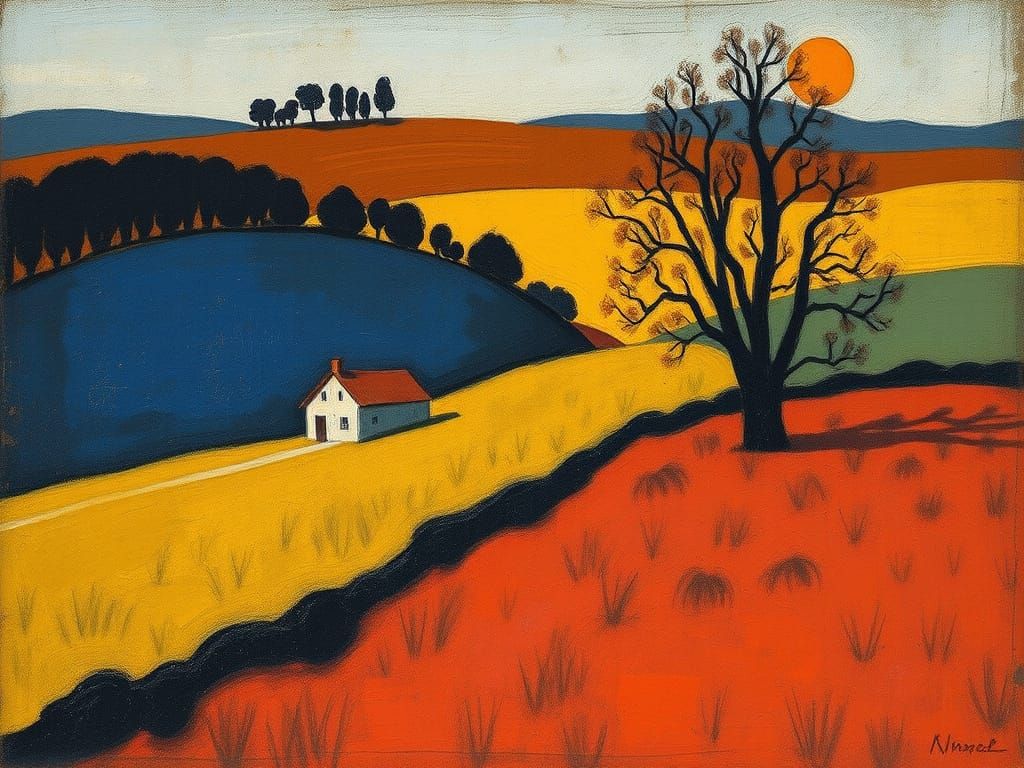 Rural Landscape in Vibrant Colors