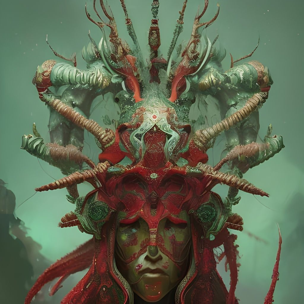 Majestic Spore God Portrait in Hyperdetailed Style