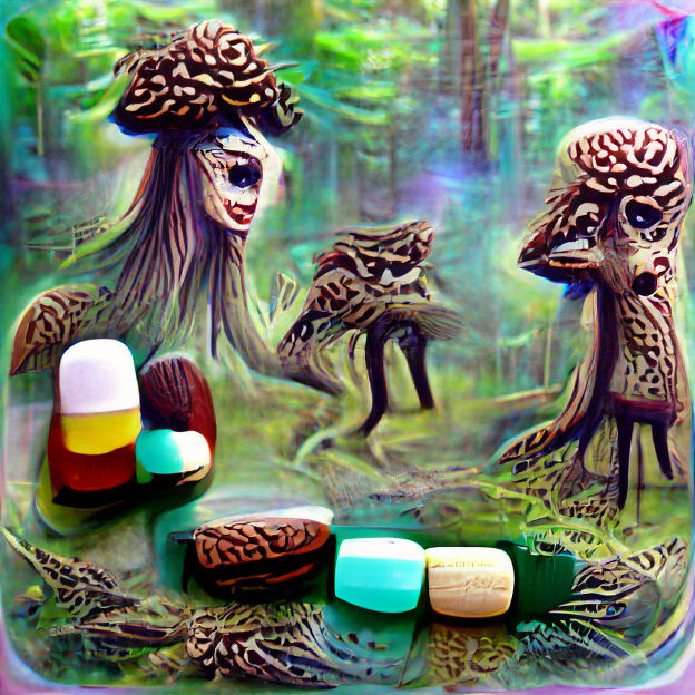 Surreal Forest Spirits in Dreamlike Scene