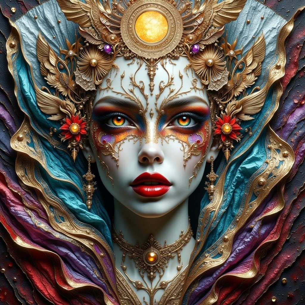 Hyperrealistic Oil Painting of a Mysterious Figure