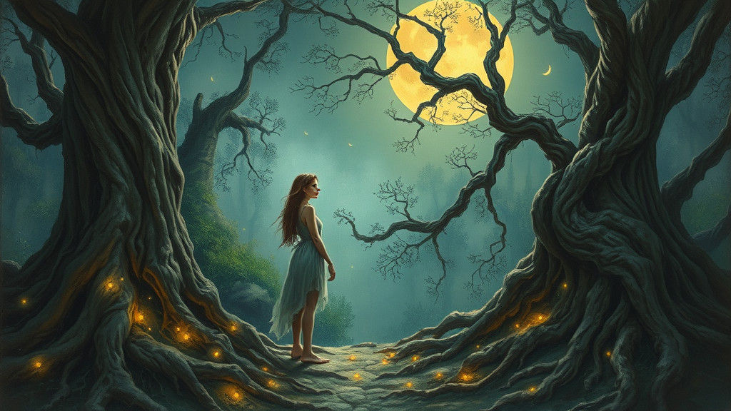 Mystical Forest Figure in Dreamlike Fantasy Art