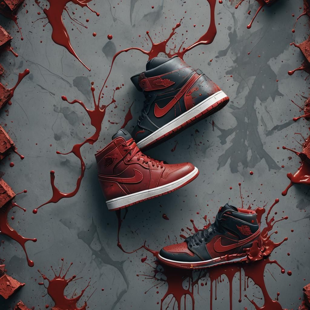 Bloody Air Jordan 1: Detailed Matte Painting