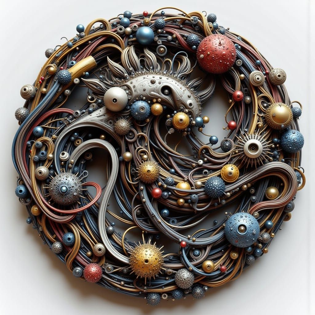 Elegant Industrial Mechanical Octopus Art