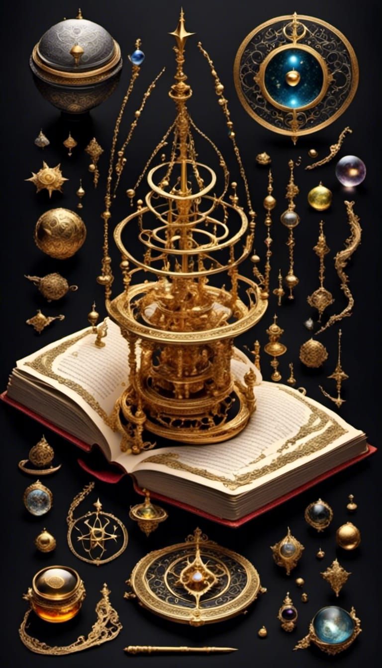 Hyperrealistic Magic Wand Instructions in Book Style