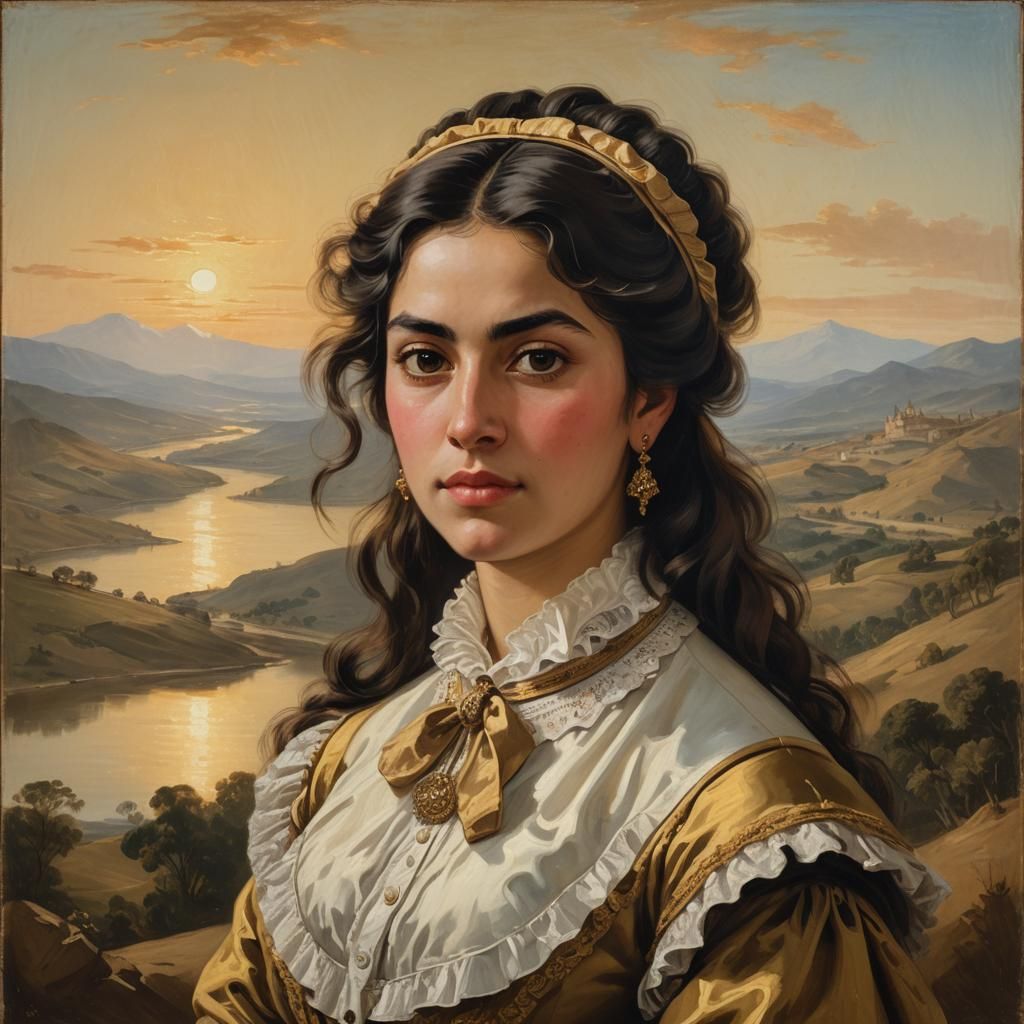 Baroque Portrait of Chilean Woman in Colonial Era