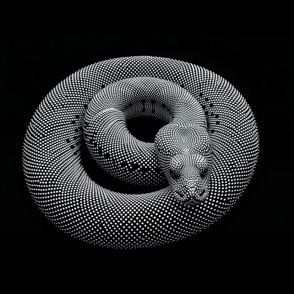 Pointillist Snake: A Study in Precise Detail