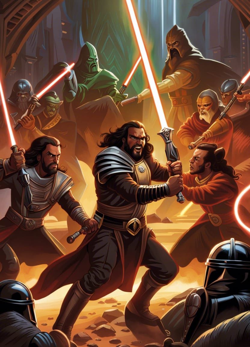 klingon Jedi knights in glorious battle