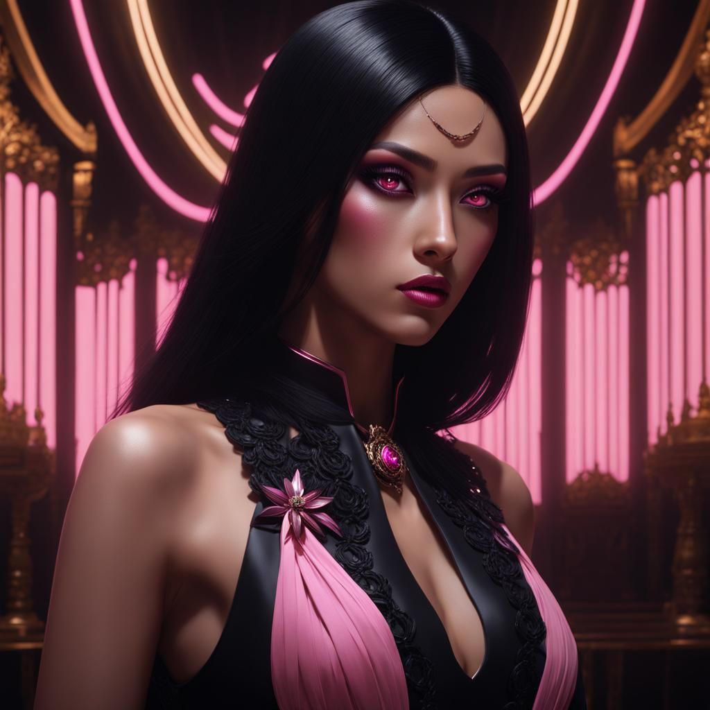 Beautiful Yandere Girl in Detailed Matte Painting