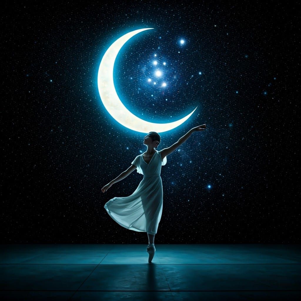 Celestial Key Under Starry Sky in Visionary Style