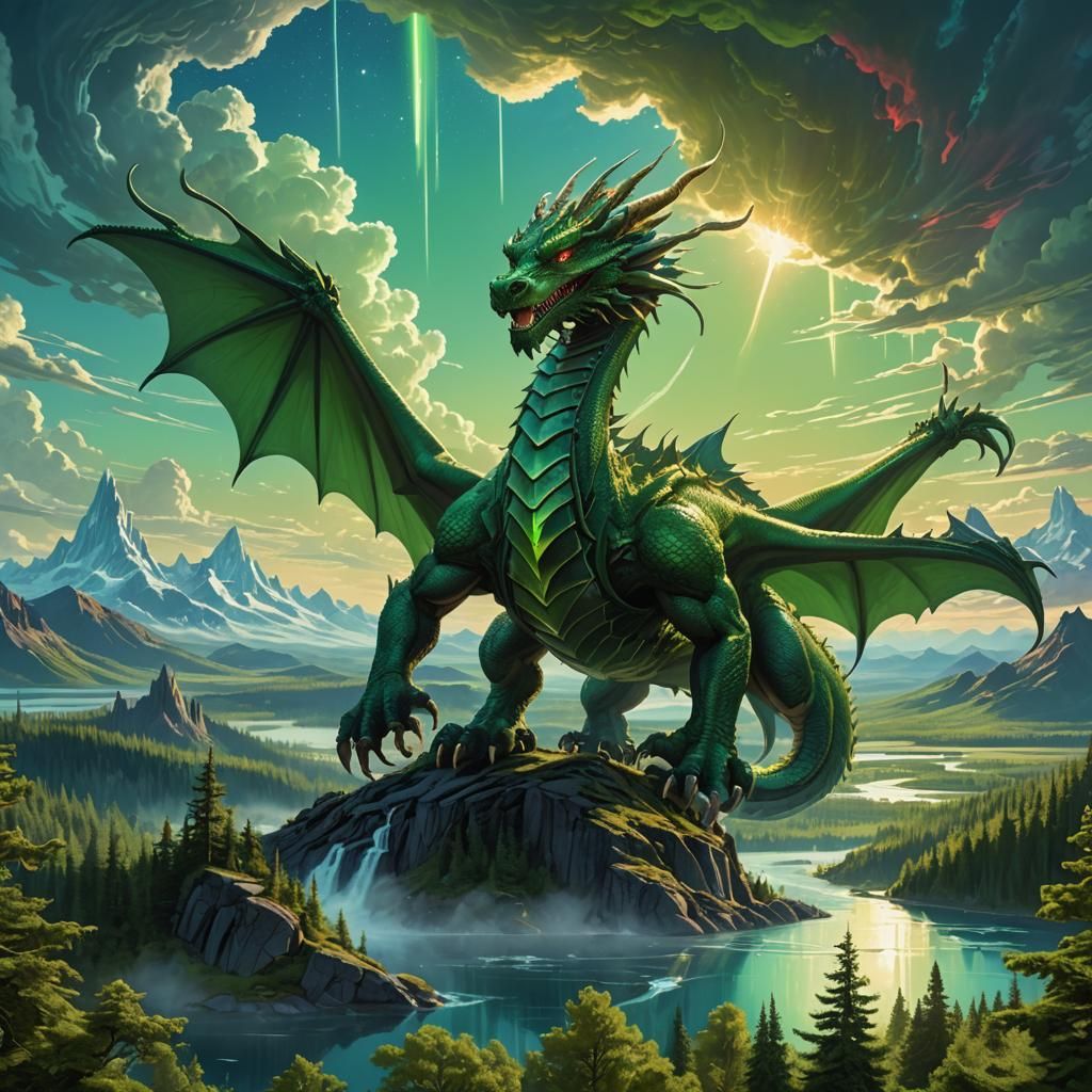 Dragon Claims Mystical Landscape: Matte Painting