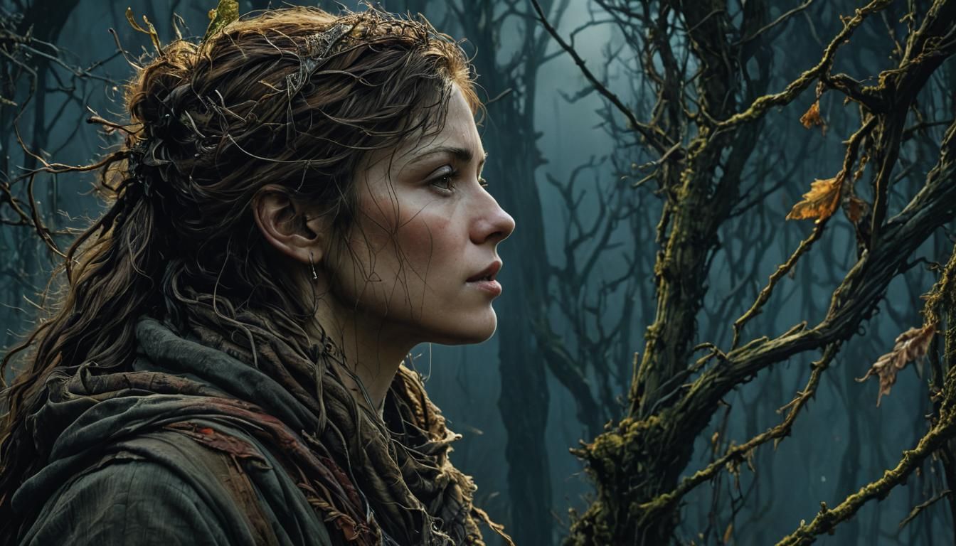 Solitary Passage Into Infinity in Expressionist Style