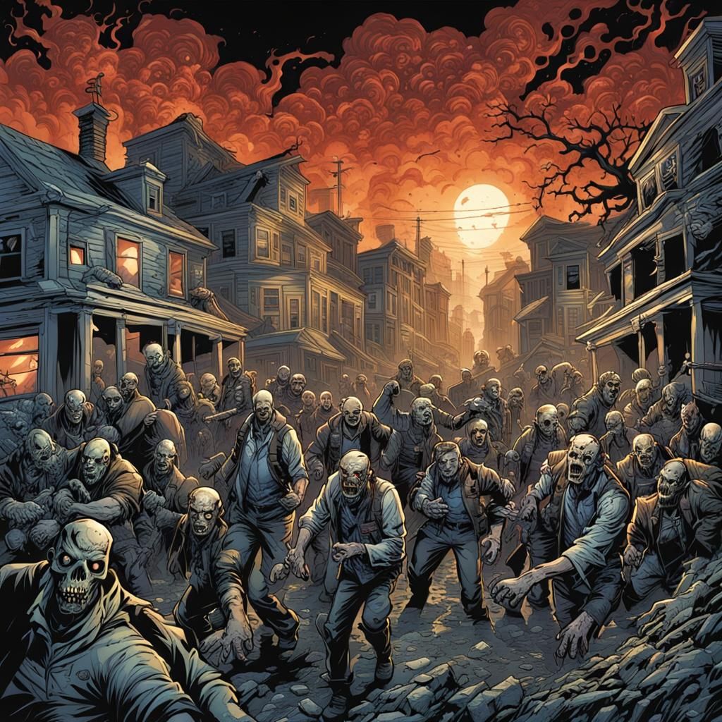 Zombie Apocalypse Comic Book Art