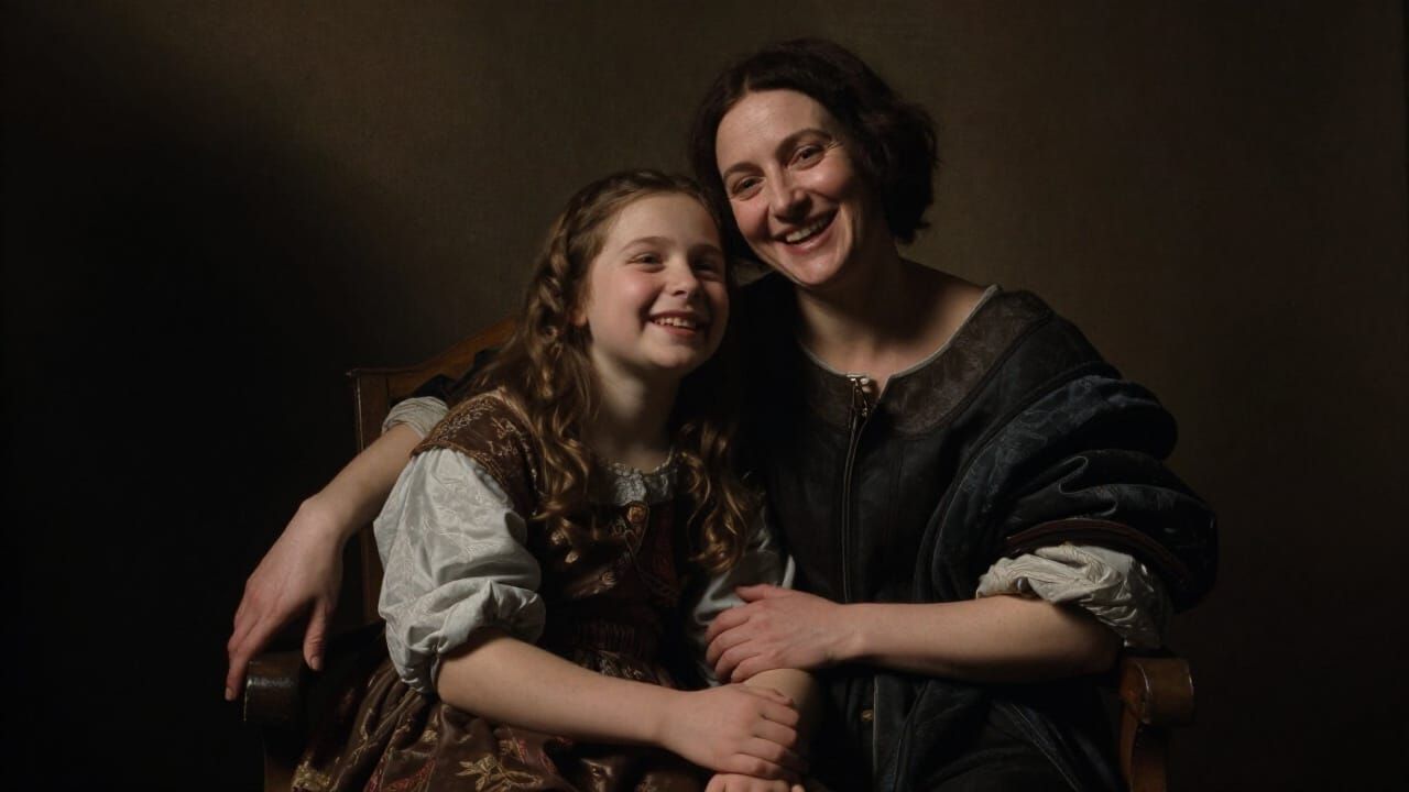 Mother and Daughter in Dramatic Chiaroscuro Style