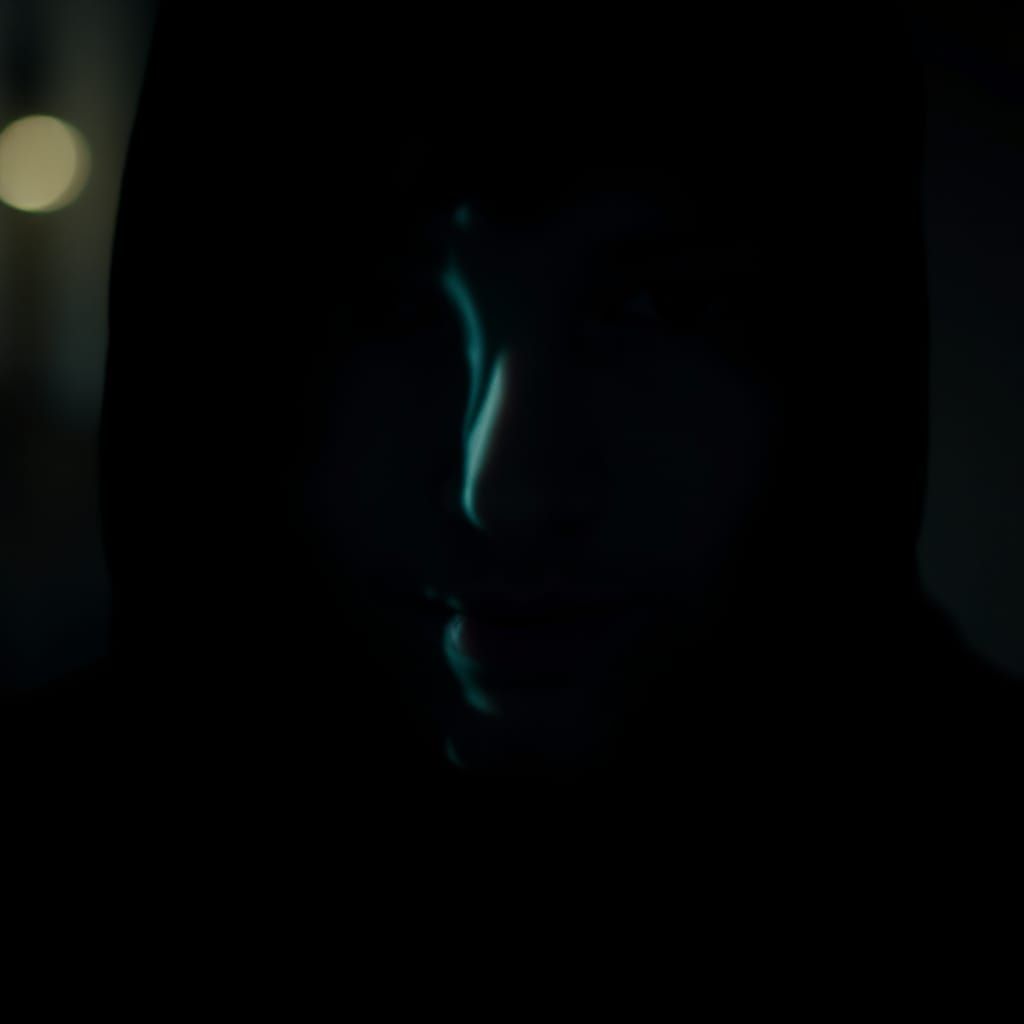 Mysterious Figure in Dark Surrealist Portrait